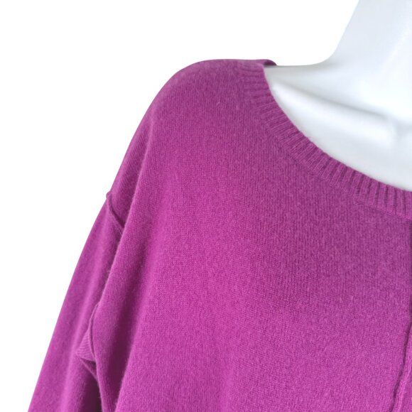 Ann Taylor Cashmere Sweater Medium‎ Purple Solid FS-1362 - Picture 4 of 10